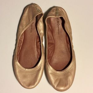 {BCBGeneration} Leather Flats, Rose Gold Metallic